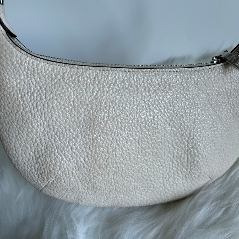 Coach Mini Payton Chalk White Pebbled Leather Hobo Bag Good - Picture 3 of 10